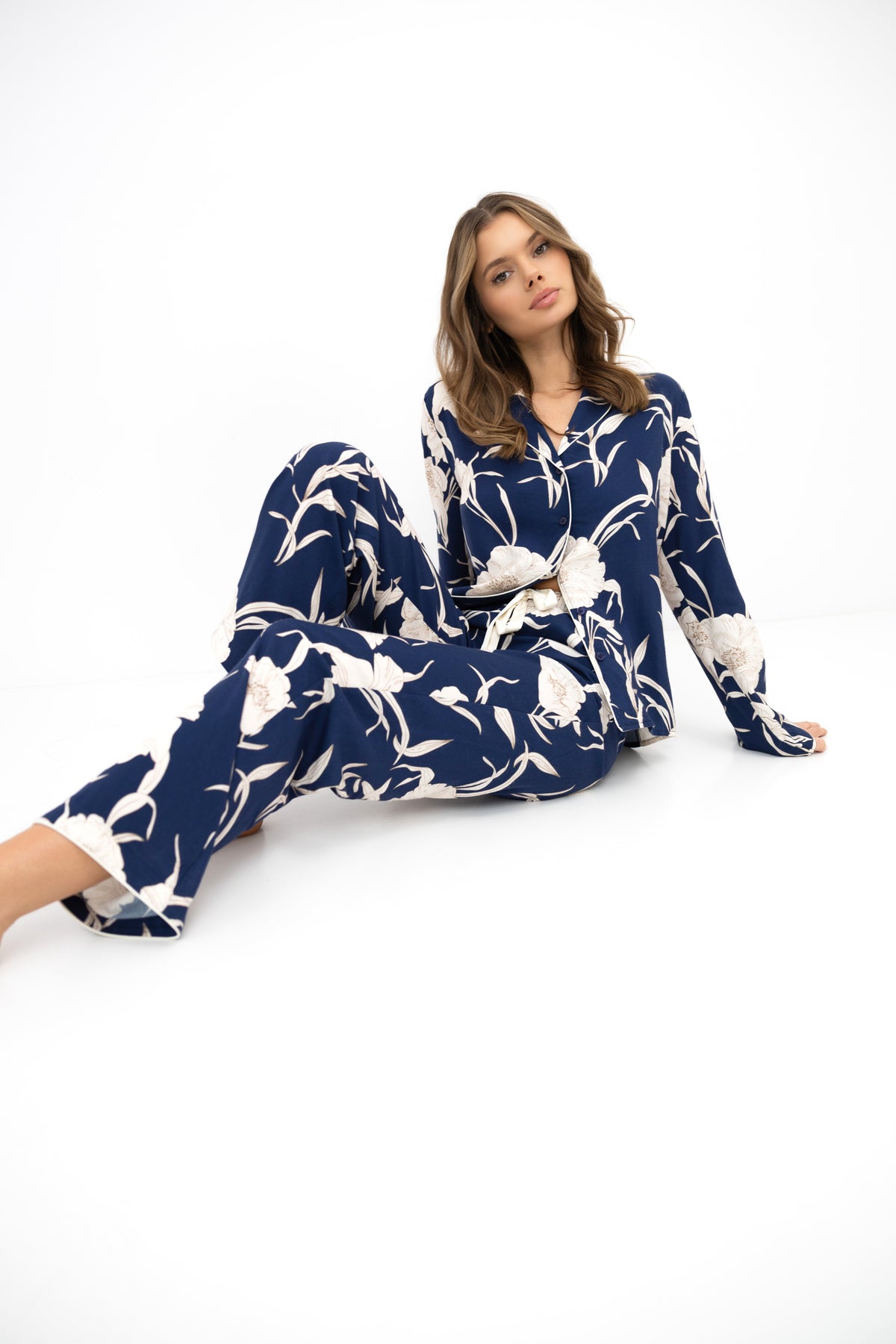 Pijama Mujer Sensis Vaya Viscosa – Azul Marino Floral