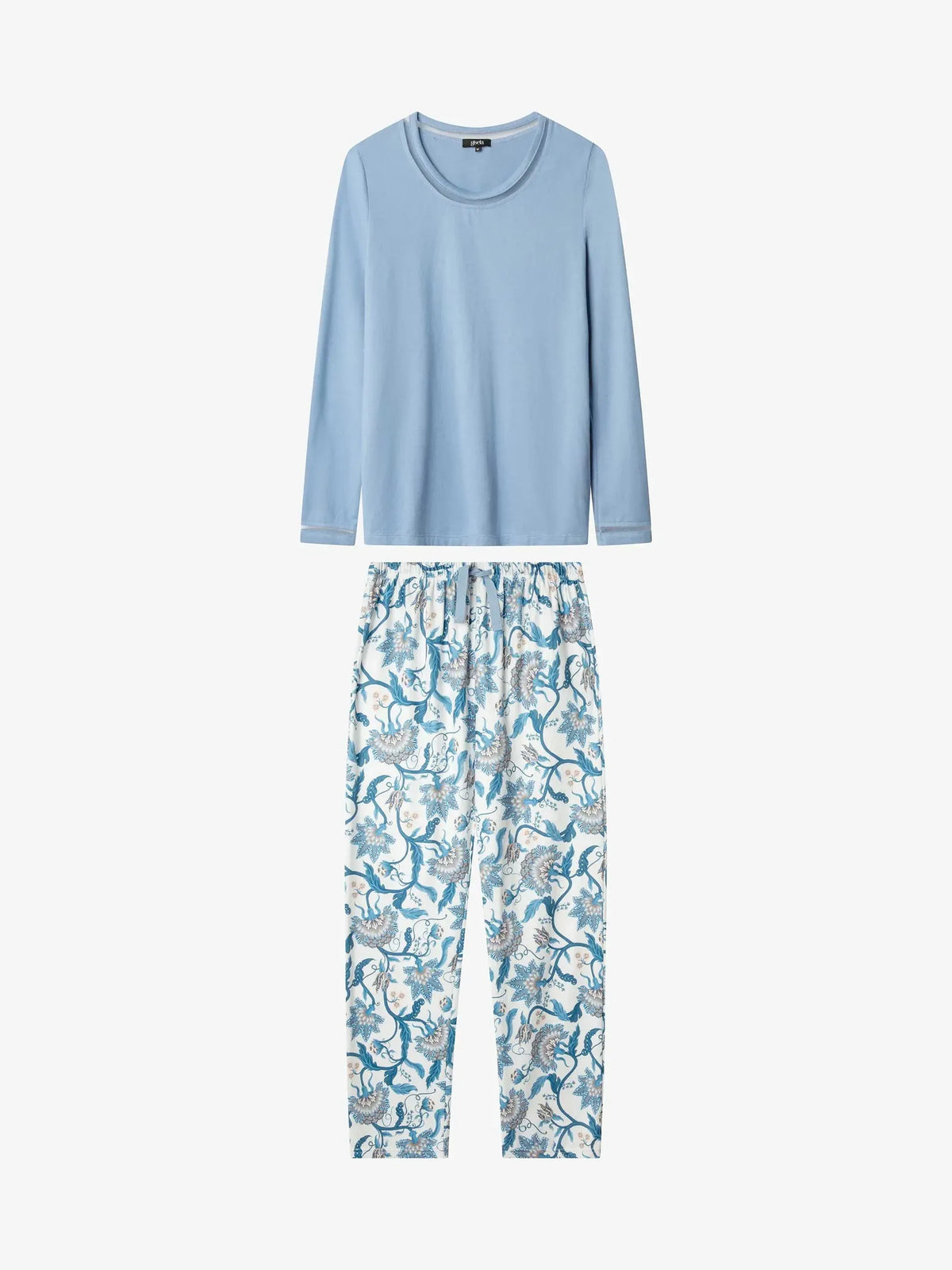 Pijama mujer largo con pantalón estampado floral – Gisela