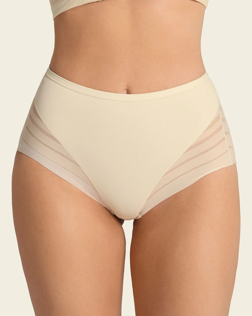 Braga faja de talle alto con bandas de tul Leonisa 012903