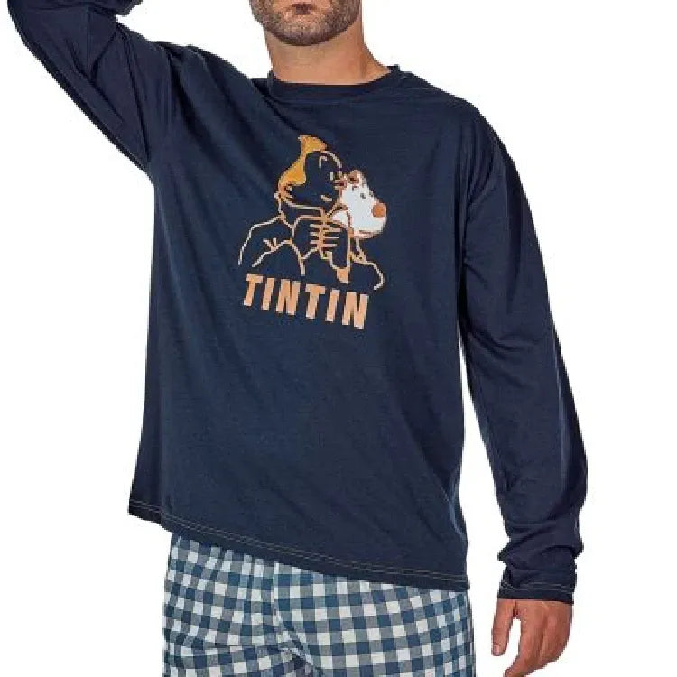 Pijama largo hombre Tintin 100% algodón – Dormen