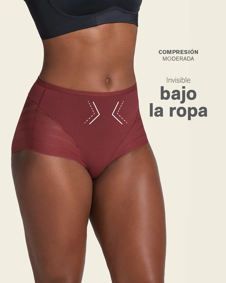 Braga faja de talle alto con bandas de tul Leonisa 012903