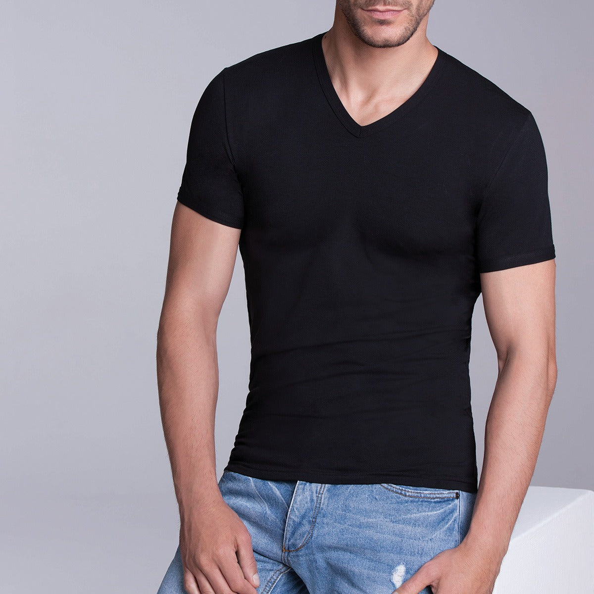 Camiseta Interior Hombre Cotonella GU033 Cuello en V