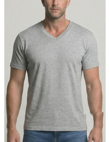 Camiseta interior de hombre Vania Men 4053 de manga corta y cuello pico en color gris.