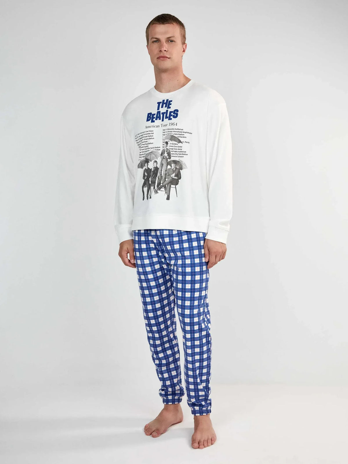 Pijama hombre The Beatles con pantalón de rayas - Gisela