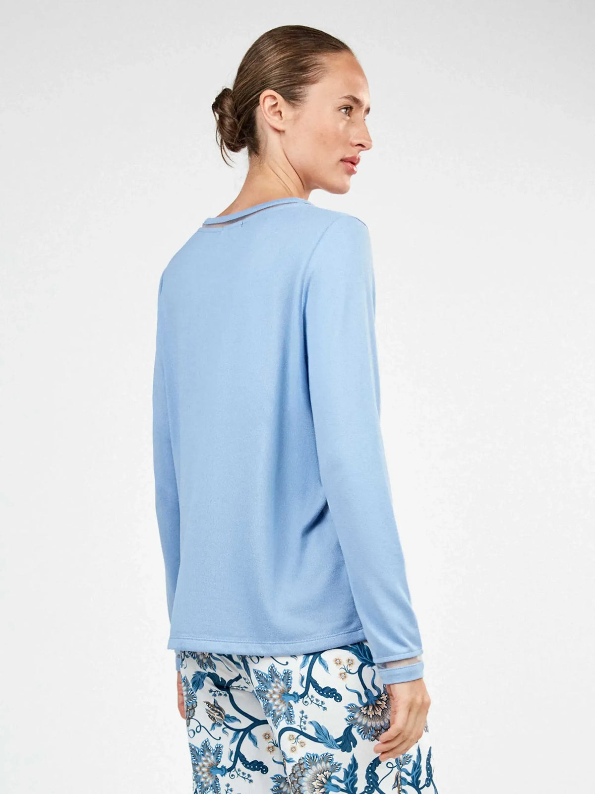 Pijama mujer largo con pantalón estampado floral – Gisela